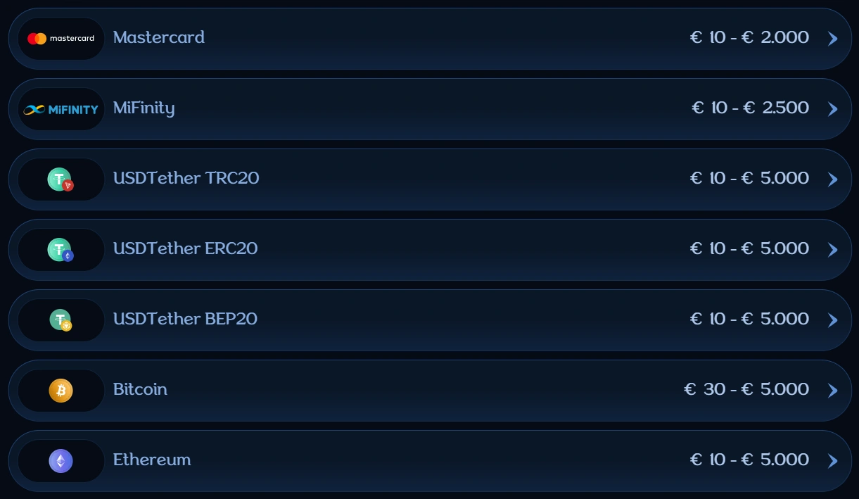 Millioner Casino Betaalmethoden